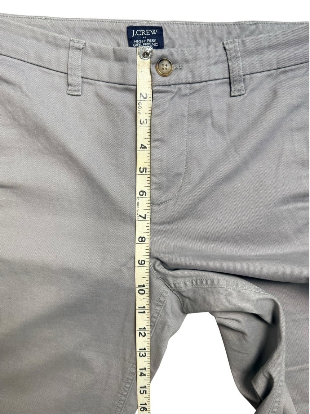 J.Crew High-Rise Girlfriend Chino Pants Gray Raw Hem Size 6 - Picture 5 of 8